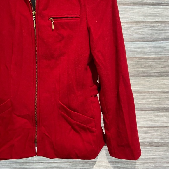 NWOT JL Colebrook Jacket Women's Red Fleece Zip Up 90s size 8 - Picture 2 of 7